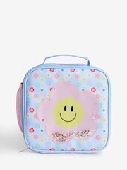 Blue/Pink Flower Power Smiley Face Lunch Bag - Image 1 of 2