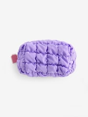Purple Quilted Pencil Case with Stationery - Image 1 of 6