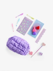 Purple Quilted Pencil Case with Stationery - Image 2 of 6