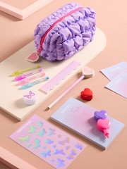 Purple Quilted Pencil Case with Stationery - Image 3 of 6