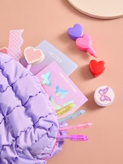 Purple Quilted Pencil Case with Stationery - Image 4 of 6