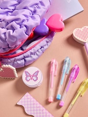 Purple Quilted Pencil Case with Stationery - Image 6 of 6