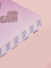 Pink/Purple A4 Lined Heart Print Notebook - Image 4 of 5
