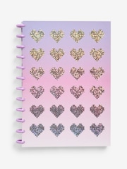 Pink/Purple A4 Lined Heart Print Notebook - Image 5 of 5