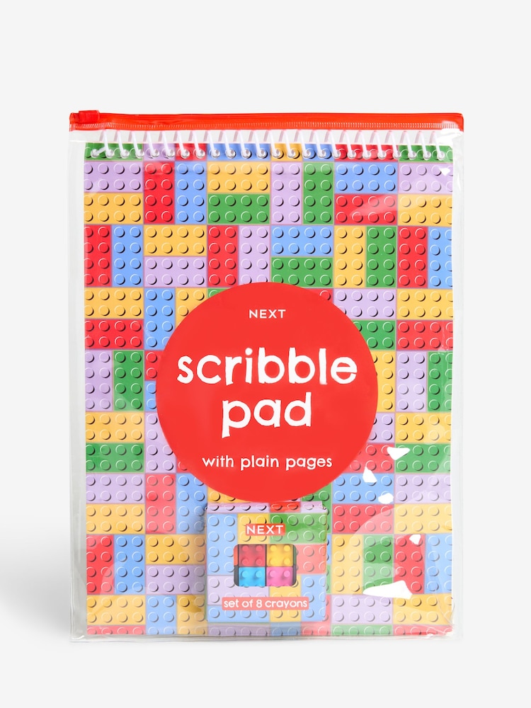 Rainbow Bricks A4 Scribble Pad and Crayons Set - Imagen 4 de 4