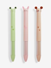 Set of 3 Multi Colour Ink Animal Character Pens - Image 1 of 4
