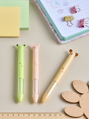 Set of 3 Multi Colour Ink Animal Character Pens - Image 2 of 4