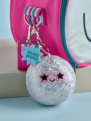 Silver Disco Ball Cute Plush Keyring Bag Charm - Image 1 of 4