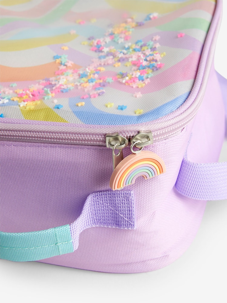 Lilac Purple Rainbow Lunch Bag and Water Bottle - Image 6 of 6