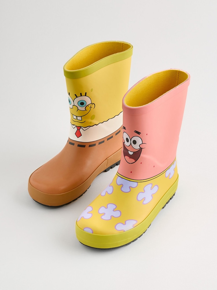 Vanilla Underground Yellow Kids SpongeBob SquarePants Unisex Patrick Wellington Boots without Handles - Image 2 of 2