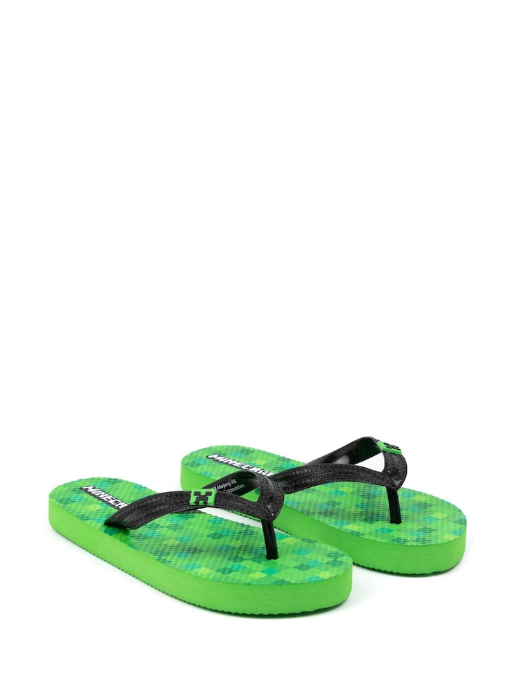 Vanilla Underground Green Boys Minecraft Character Flip Flops - Image 2 of 6