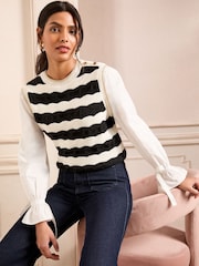 Love & Roses Stripe Stripe 3/4 Sleeve Jumper - Image 1 of 4