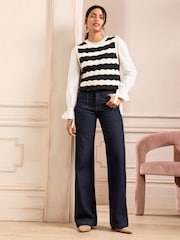 Love & Roses Stripe Stripe 3/4 Sleeve Jumper - Image 3 of 4