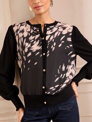 Love & Roses Black Animal Fine Gauge Cardigan - Image 2 of 4