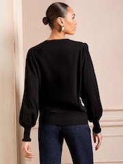 Love & Roses Black Animal Fine Gauge Cardigan - Image 4 of 4