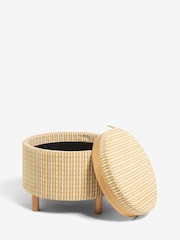 Mini Stripe Geo Ochre Yellow Ashton Storage Stool - Image 7 of 8