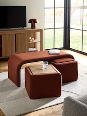 Soft Velvet Rust Brown Sidney Coffee Table - Image 1 of 11