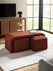 Soft Velvet Rust Brown Sidney Coffee Table - Image 3 of 11