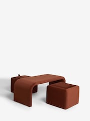 Soft Velvet Rust Brown Sidney Coffee Table - Image 8 of 11