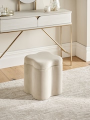 Soft Velvet Pebble Natural Wave Storage Stool - Image 1 of 7