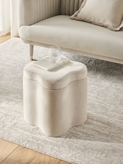 Soft Velvet Pebble Natural Wave Storage Stool - Image 3 of 7