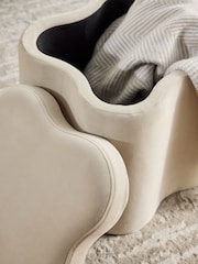 Soft Velvet Pebble Natural Wave Storage Stool - Image 4 of 7