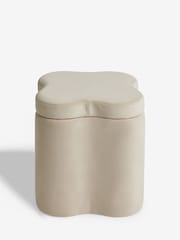 Soft Velvet Pebble Natural Wave Storage Stool - Image 6 of 7