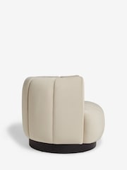 Soft Velvet Pebble Natural Valencia Swivel Accent Chair - Image 4 of 7