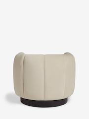 Soft Velvet Pebble Natural Valencia Swivel Accent Chair - Image 5 of 7