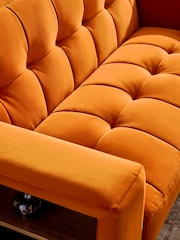 Soft Velvet Burnt Orange Wyatt Shelf 2 Seater Sofa - Image 10 of 11