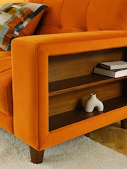 Soft Velvet Burnt Orange Wyatt Shelf 2 Seater Sofa - Image 2 of 11