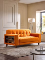 Soft Velvet Burnt Orange Wyatt Shelf 2 Seater Sofa - Image 3 of 11