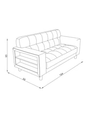 Soft Velvet Burnt Orange Wyatt Shelf 2 Seater Sofa - Image 4 of 11