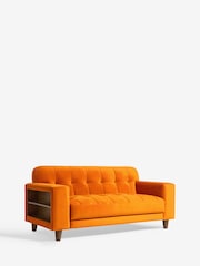 Soft Velvet Burnt Orange Wyatt Shelf 2 Seater Sofa - Image 7 of 11