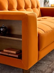 Soft Velvet Burnt Orange Wyatt Shelf 2 Seater Sofa - Image 8 of 11