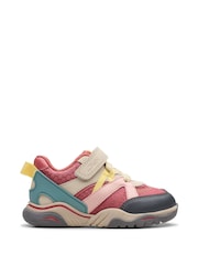 Clarks Pink Standard Fit (F) Combi Feather Pace T Trainers - Image 1 of 7