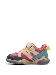 Clarks Pink Standard Fit (F) Combi Feather Pace T Trainers - Image 2 of 7