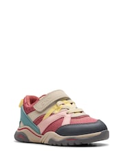 Clarks Pink Standard Fit (F) Combi Feather Pace T Trainers - Image 3 of 7