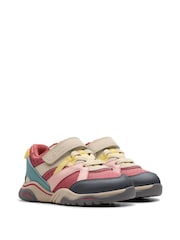 Clarks Pink Standard Fit (F) Combi Feather Pace T Trainers - Image 4 of 7