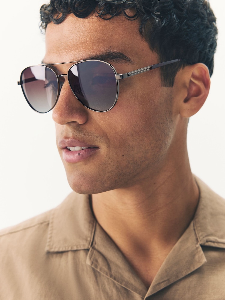 Brown Tone Aviator Style Sunglasses - Image 1 of 5 Brown Tone Aviator Style Sunglasses - Image 1 of 5