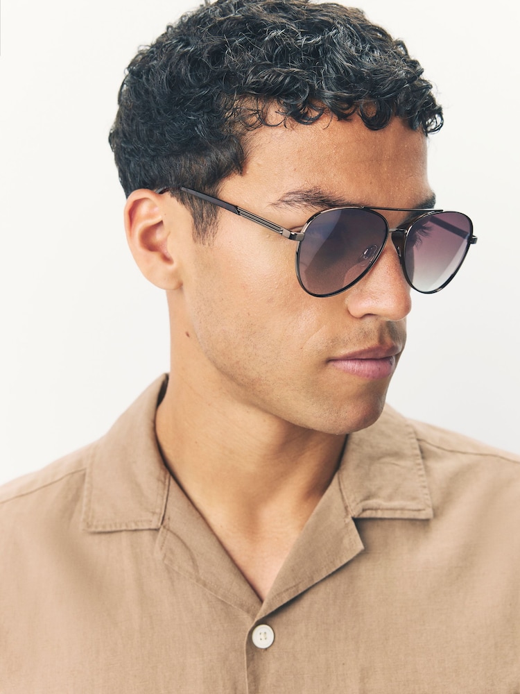 Brown Tone Aviator Style Sunglasses - Image 2 of 5 Brown Tone Aviator Style Sunglasses - Image 2 of 5