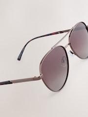 Brown Tone Aviator Style Sunglasses - Image 5 of 5