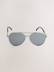 Silver Tone Aviator Style Sunglasses - Image 1 of 3