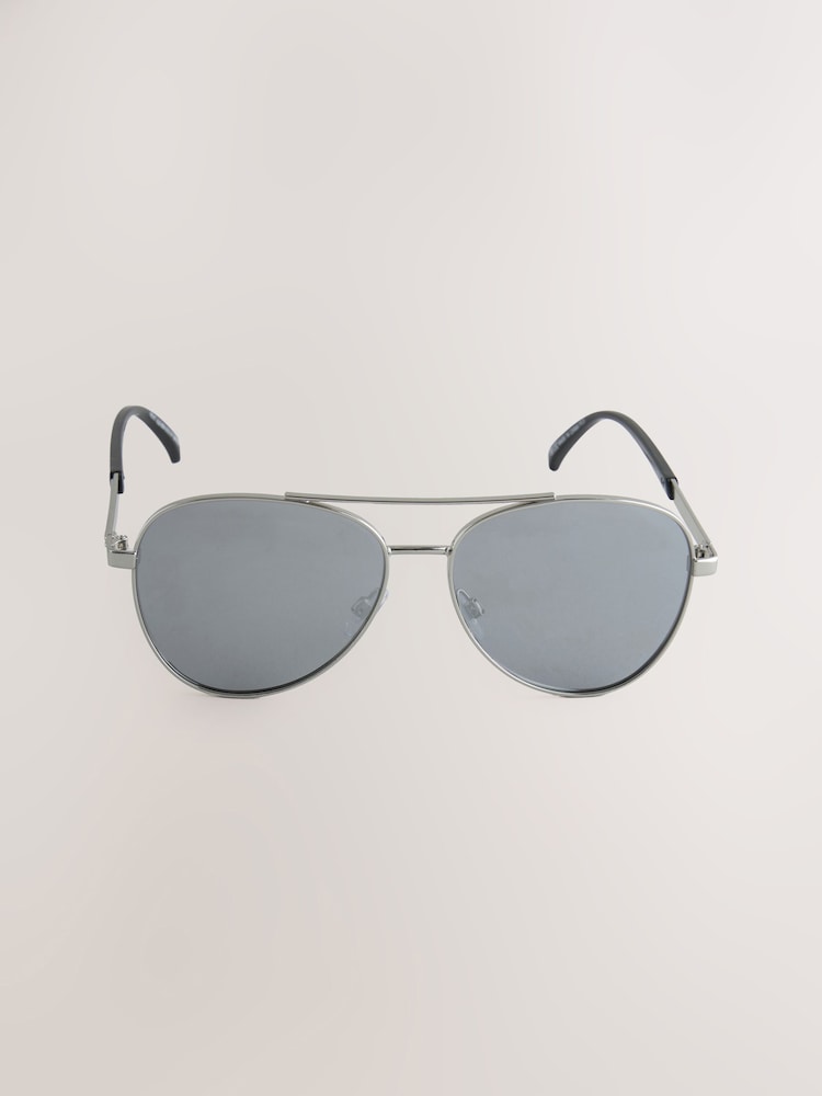 Silver Tone Aviator Style Sunglasses - Image 1 of 3