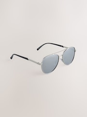 Silver Tone Aviator Style Sunglasses - Image 2 of 3
