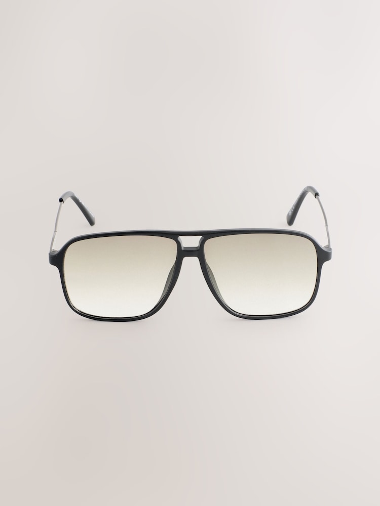 Noir - Lunettes de soleil style aviateur - Image 4 of 5