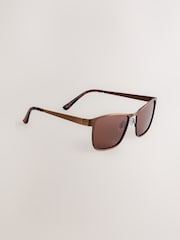 Brown Metal Rim Sunglasses - Image 1 of 3