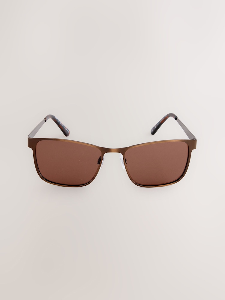 Brown Metal Rim Sunglasses - Image 2 of 3