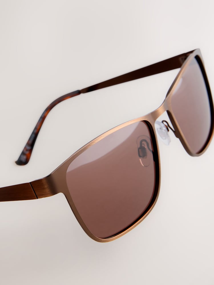 Brown Metal Rim Sunglasses - Image 3 of 3