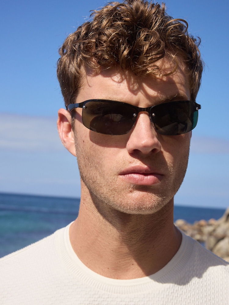 Gun Metal Rimless Sunglasses - Image 1 of 2 Gun Metal Rimless Sunglasses - Image 1 of 2